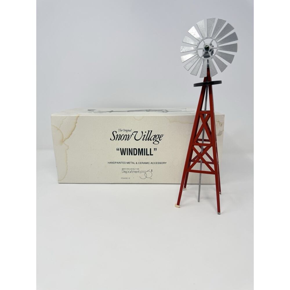 Department 56 Snow Village Windmill #5456-9 Metal Ceramic Boxed